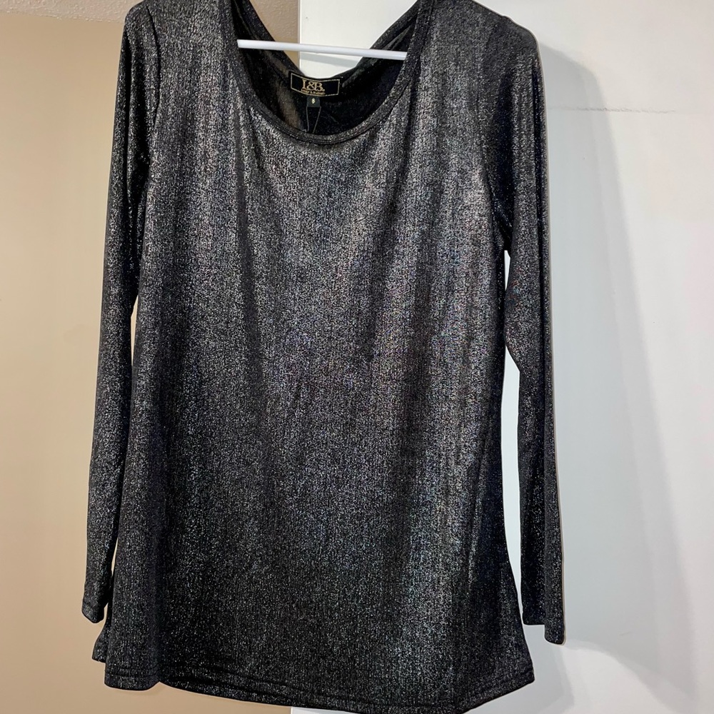 L&B black sparkle top